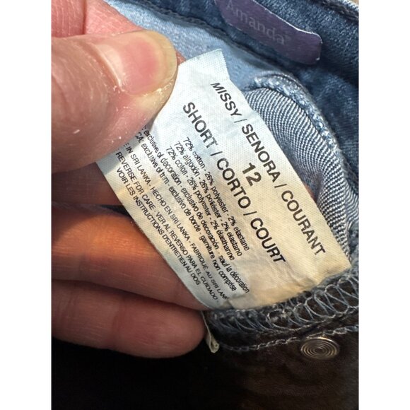 Gloria Vanderbilt Amanda Missy Jeans Size 12 Short Dark Wash Straight Leg Denim - Picture 4 of 11